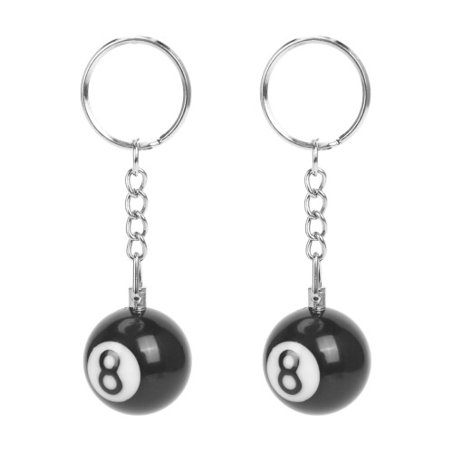 2 x Porte-cles de billard Porte-cles chanceux No. 8