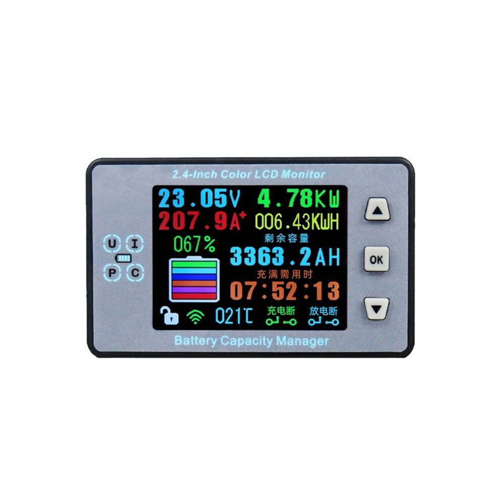Wireless Coulometer Battery Capacity Tester Ammeter Voltmeter With 2.4Inch Color Screen For Electric Car Rv 6132564504244