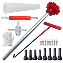 23-Teiliges Reifenventil-Abzieher-Set Aus Metall für die Reifenreparatur, Autoabzieher Aus Metall, Radreifen-Entferner und Installateur B