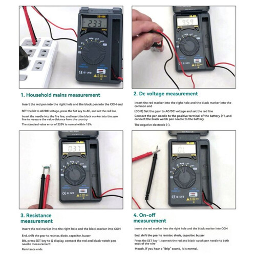 XB866  Auto Range LCD Voltmeter Tester Werkzeug AC/ Pocket Digital Multime 2