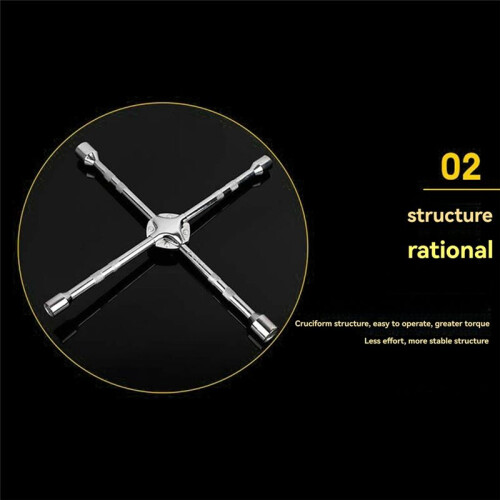 Conjunto de Soquetes de Chave Universal para Remoção de Pneus e Rodas, Cabo Liso de 18 Polegadas com 17-19-21-23 mm 2