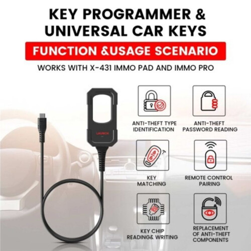 Launch X431 Key Analog Key Programmer for Use with Launch X431 IMMO Car Diagnostic Case for X431 IMMO Elite IMMO 2