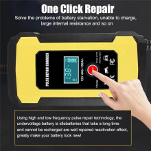 Autobatterie-Ladegerät, Intelligentes Puls-Reparatur-LCD-Display für Auto, Motorrad, 12 V, 6 A, Ladegerät, Zyklus, Gel, Blei-Säure, US-Stecker