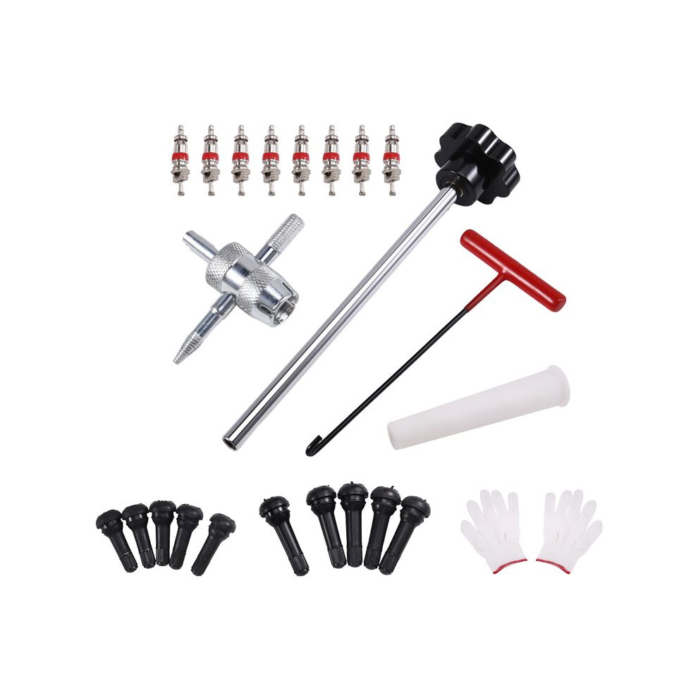 Quick Change Tire Valve Tool Kit Valve Stem Tire Valve Stem for TR413 Valve Replacement and Installation Tool Kit