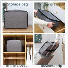 Important File Pocket Holder,Document Organizer Box,Oxford Waterproof Document Storage Bag with Safe Code Lock (Black)