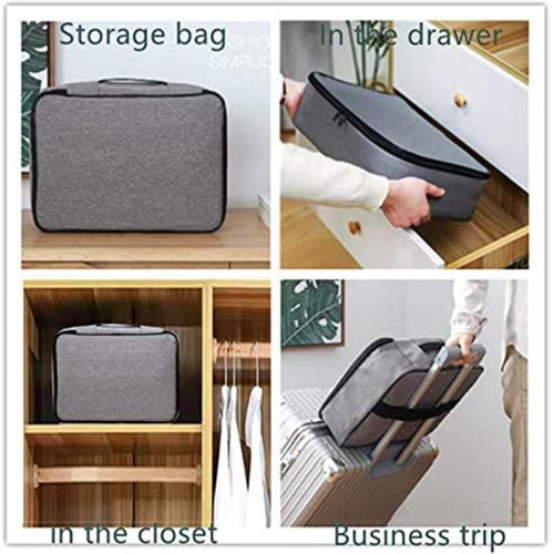 Important File Pocket Holder,Document Organizer Box,Oxford Waterproof Document Storage Bag with Safe Code Lock (Black)