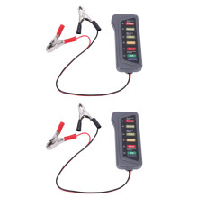 2X Probador de Bateria de coche 12V y alternador - Prueba de condicion de la bateria y carga del alternador
