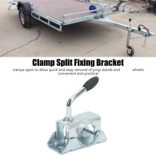 Clamp Split Fixing Bracket Trailer Jack Wheel Split Clamp Prop Stand Support Mount for 48mm/1.89in Pipe Diameter