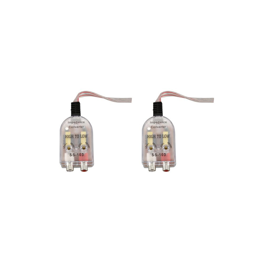 2X Vehicles Auto Car High To Low Impedance Converter Adapter Speaker To Rca 6031550850115