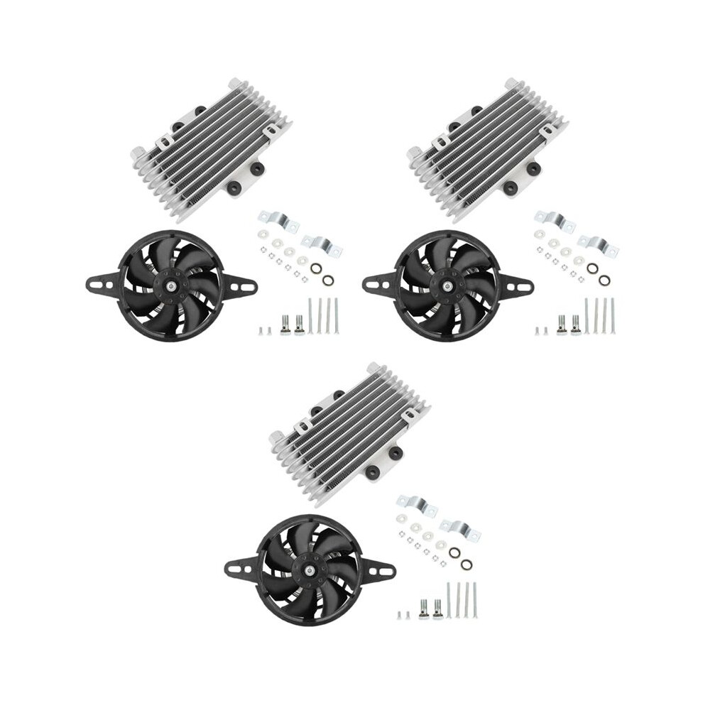 3X Motorcycle Engine Oil Cooler Fan Cooling Radiator Aluminum 125Ml Universal For Motorcycle Dirt Bike Atv 6033073902135
