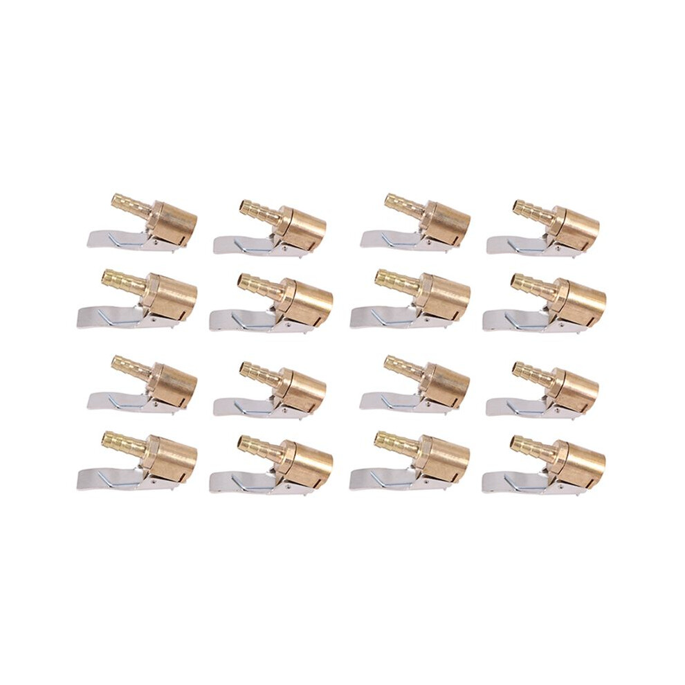16Pc 6Mm Auto Air Pump Chuck Clip Car Truck Tyre Tire Inflator Valve Connector Car Open Brass Stem Tire Silver 6032102205407