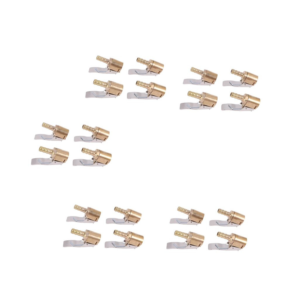 20Pc 6Mm Auto Air Pump Chuck Clip Car Truck Tyre Tire Inflator Valve Connector Car Open Brass Stem Tire Silver 6033001535022