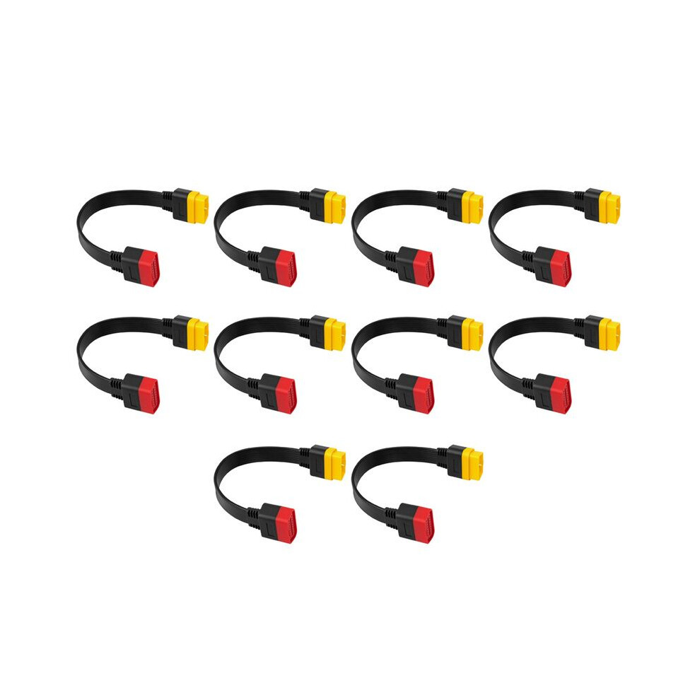 10X Obd Obd2 Extension Cable Connector For Launch X431 V/Easydiag 3.0/Mdiag/Golo Main 16Pin Male To Female Cable 36Cm Black 6032682067150