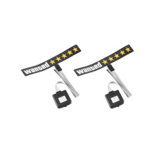 2X Windshield Electric 5 Star Wanted Car LED Reflective Stickers Car Window Sticker Glow Panel Decoration Accessories