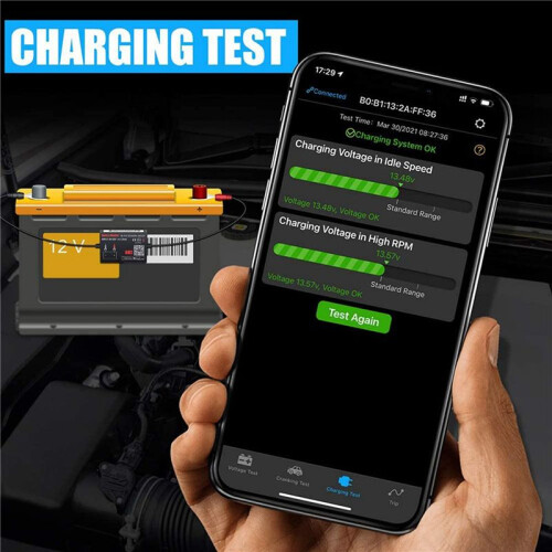2X  BM2 12V-Batterijmonitor Autobatterijanalysator Testbatterijdiagnosetool voor Android IOS-Telefoon 2