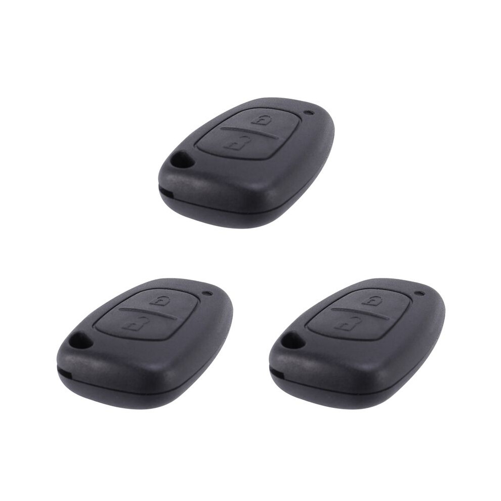 Black 3X Remote 2 Button Key Fob Case For Movano/Vivaro Trafic