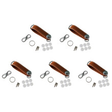 5X Fashion Car Key Pouch Bag Case Wallet Holder Chain Key Wallet Pocket Key Organizer Leather Keychain Brown