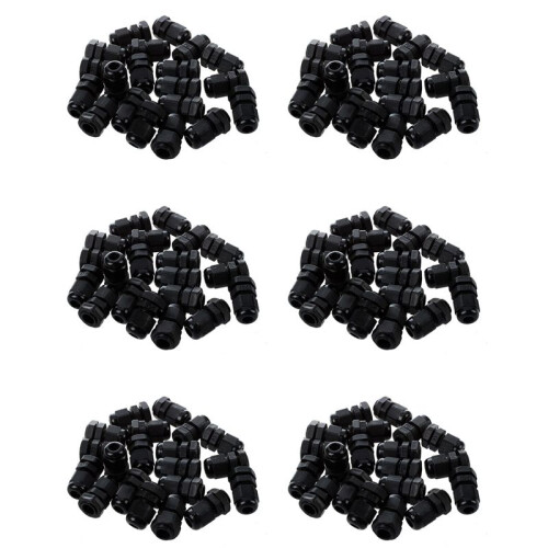 120 Pieces Black Plastic Waterproof Cable Gland Connector PG7
