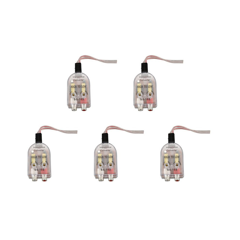 5X Vehicles Auto Car High To Low Impedance Converter Adapter Speaker To Rca 6132564406418