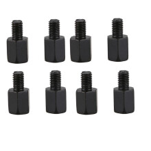 8 PCS Moto ADATTATORI SPECCHI Converte SENSO ORARIO 8mm A 10mm NERO