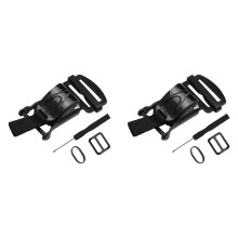 2X Vervangingsset voor Helm met Snelsluiting, Ratelhelmen voor Kinband Tot 1 Inch, Motorhelmen Zwart
