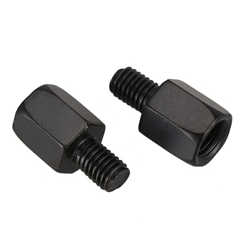 8 PCS Motorcycle MIRROR ADAPTORS CONVERTS CLOCKWISE 8MM to 10MM BLACK 1
