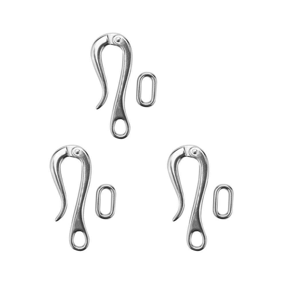 3Pcs 100Mm Hook & Eye With Quick Release Link Stainless Steel 316 Marine Boat Hardware 6033274614325
