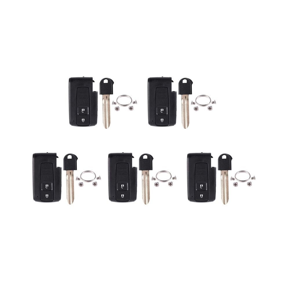 5X 2 Button Remote Key Case Shell And Blade For Verso Prius Black 6131013042719
