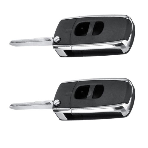 2X 2 Buttons Remote Flip Folding Car Key Shell Case Uncut Blank Blade Replacement for  2 3 5 6 MX-5 RX-8