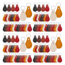 240 Pcs Pu Leather Key Fob Kit Leather Key Fobs Blanks with Rivets and Key Rings Leather Keychain