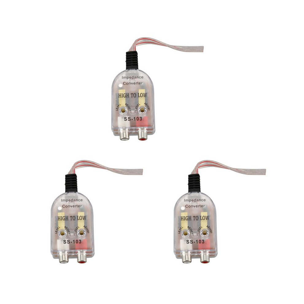 3X Vehicles Auto Car High To Low Impedance Converter Adapter Speaker To Rca 6133098976057
