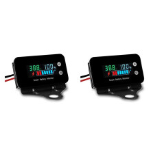 2X Monitor de Bateria À Prova D'Água IPX7 com Suporte 7-100V, Carro Motocicleta Carrinho de Golfe Medidor de Bateria Alarme Sonoro e Temperatura
