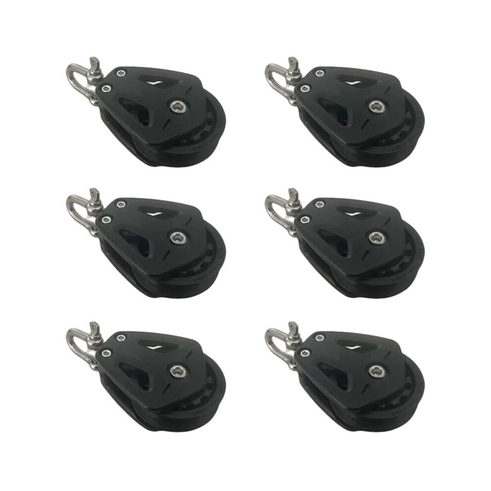 6X High Load Sheave Block Universal- Single Pulley Swivel Shackle Sailboat Plain Bearing Block Rope 6032539505972