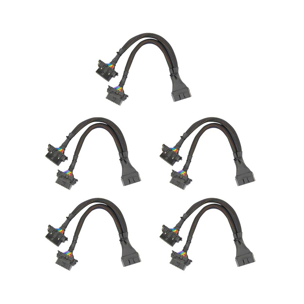 Obd2 Splitter 16 Pin Obd Ii Splitter Extension 1X Male And 2X Female Extension Cable Adapter (1Ft/30Cm) (5Pack) 6032783877023