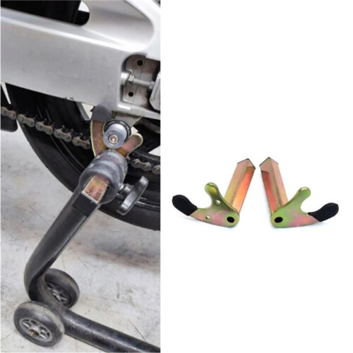 4X Wheel Support Frame Stand Motorcycle Swing Arm Lift Tripod Hooks U-Style Hook Fork Swingram Square 2