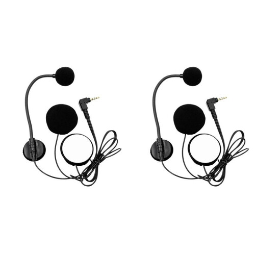 2X Motorhelmen Intercom Mic Headset 2 Luidsprekers 32Ω Microfoon voor Half-Motorhelm Elleboogplug