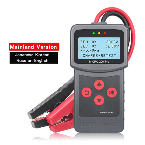 4X Micro-200 Pro Car Battery Tester 12/24V Multi-Language Digital Battery System Analyzer for Mainland Version 1