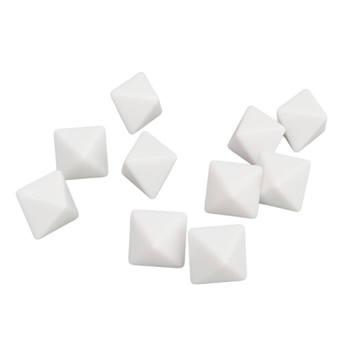 20PCS 8-Sided Blank Dice Set 2.8cm for Board Games & Teaching White
