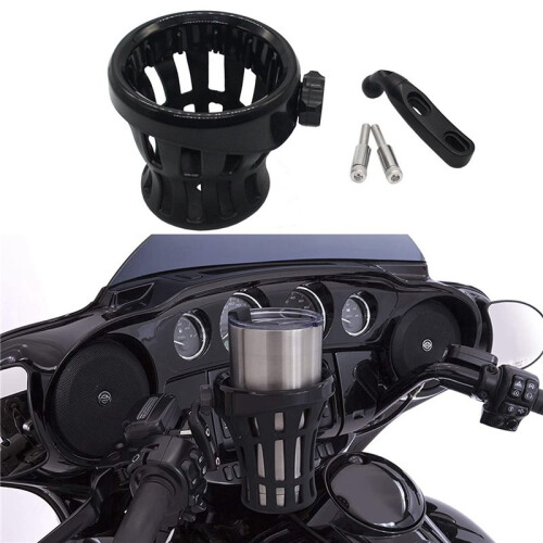 2X Motorcycle Handlebar Drink Cup Holder for  GL1800 Goldwing for Softail Electra Black 2