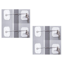 Kühlschrank Schloss, Kühlschrank Schloss mit Schlüssel für Erwachsene, Kühlschrank Schloss,(Weiß 4 Pack)