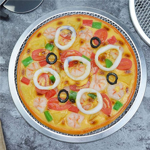 Bandeja de Pizza, Tela de Pizza Antiaderente de Alumínio de Borda Sem Costura de 12 Polegadas (10 Peças) 2