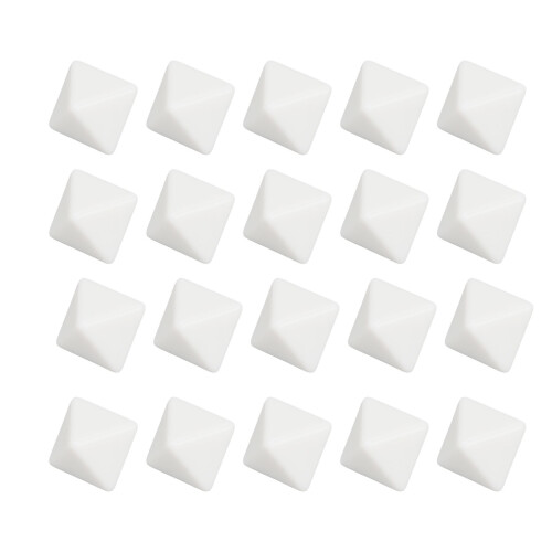 20PCS 8-Sided Blank Dice Set 2.8cm for Board Games & Teaching White 1