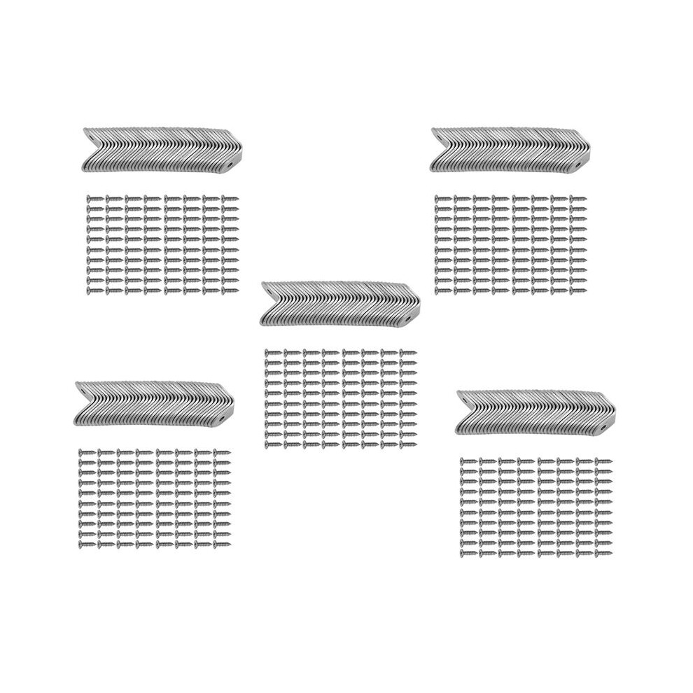 200Pcs L Bracket Corner With 400Pcs Screws, Corner Bracket, Angle Bracket Fastener For Wood Furniture Bedframe Cabinet 4711498174970