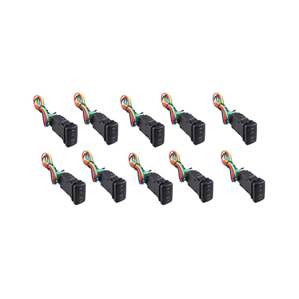 10X 12V Car Dual Led Bar / -Off Push Button For Prado Reiz Hilux Landcruiser Button Light/Green 6031910157878