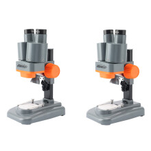 2X AOMEKIE 40X Binocular Stereo Microscope Top LED PCB Solder Mineral Specimen Watching Kids Science Education