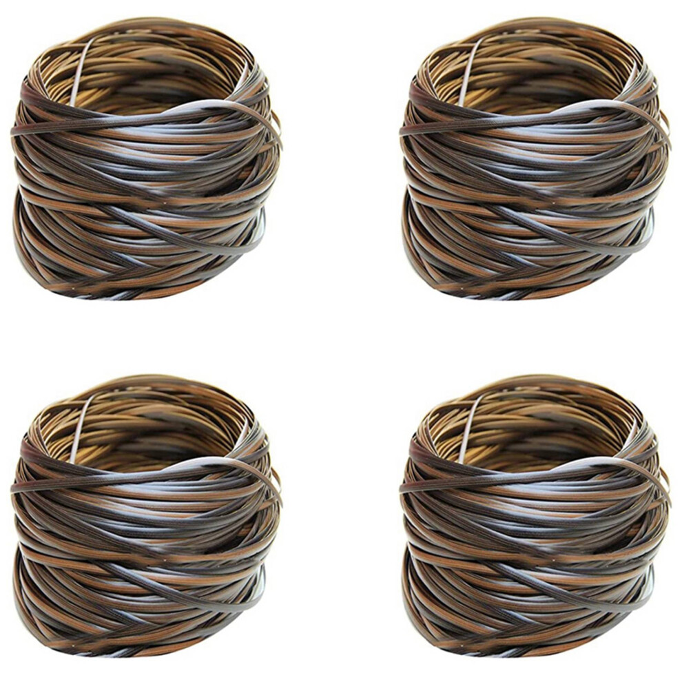4X Coffee Gradient Flat Synthetic Rattan Weaving Material Plastic Rattan For Knit And Repair Chair Table Storage Basket 4713441575582