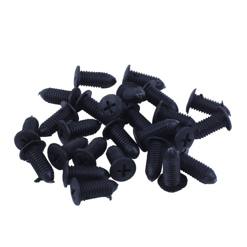 50 Pcs Plastic Push in Bumper  Door Rivets Clip 8mm Hole Black 1