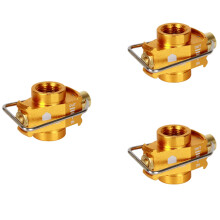 3X Gás Shifter Refil Adaptador de Conversão de Tanque Plano Válvula Adaptadora de Gás de Acampamento, Dourada