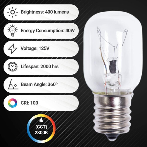 Lâmpada de Microondas 40W E17 125V Peça de Reposição Pacote de 6 2
