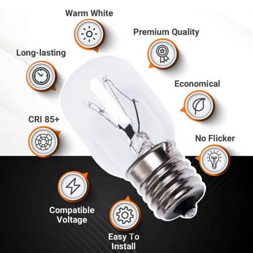 Lâmpada de Microondas 40W E17 125V Peça de Reposição Pacote de 6 1